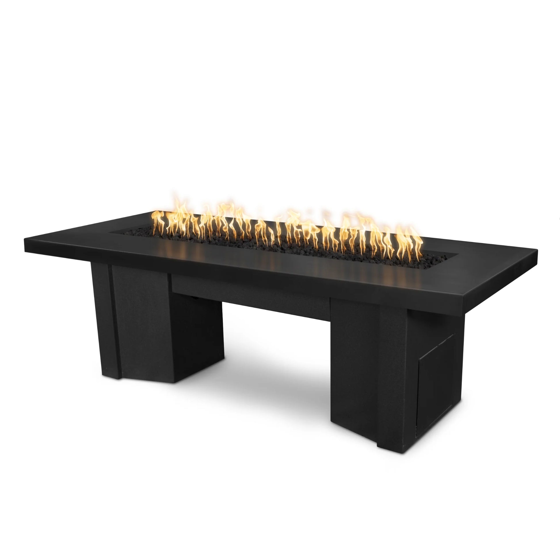 Alameda Fire Pit Dining Table Black Base Black Top
