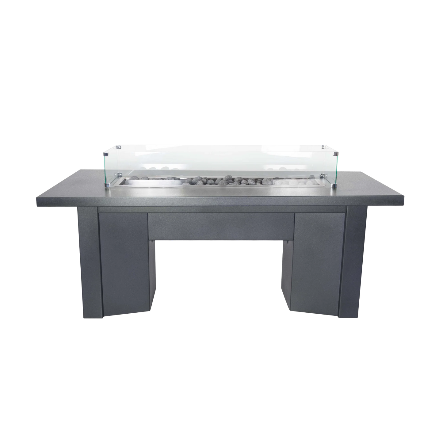 Alameda Powdercoated Dining Table Fire Pit Gray