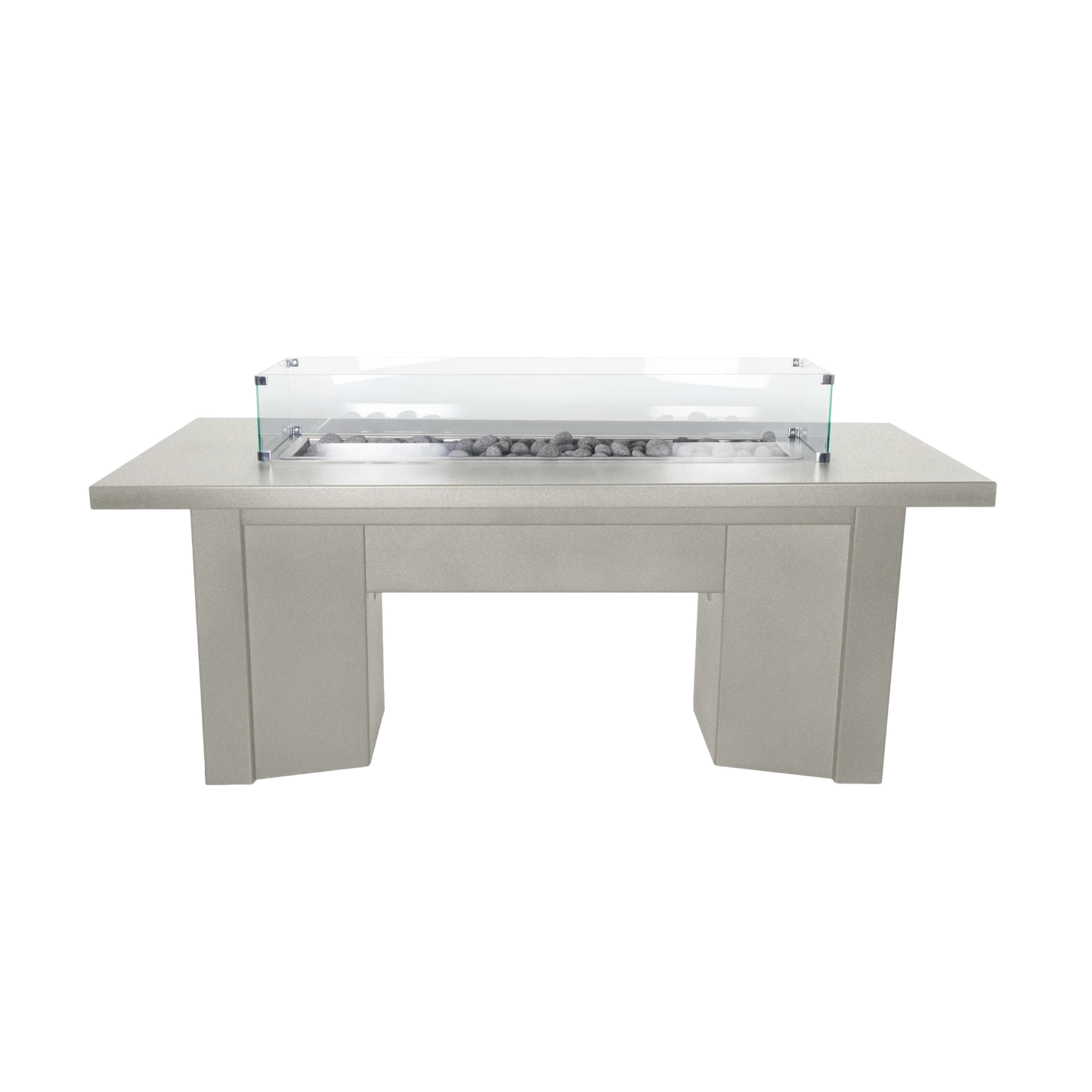 Alameda Powdercoated Dining Table Fire Pit Pewter