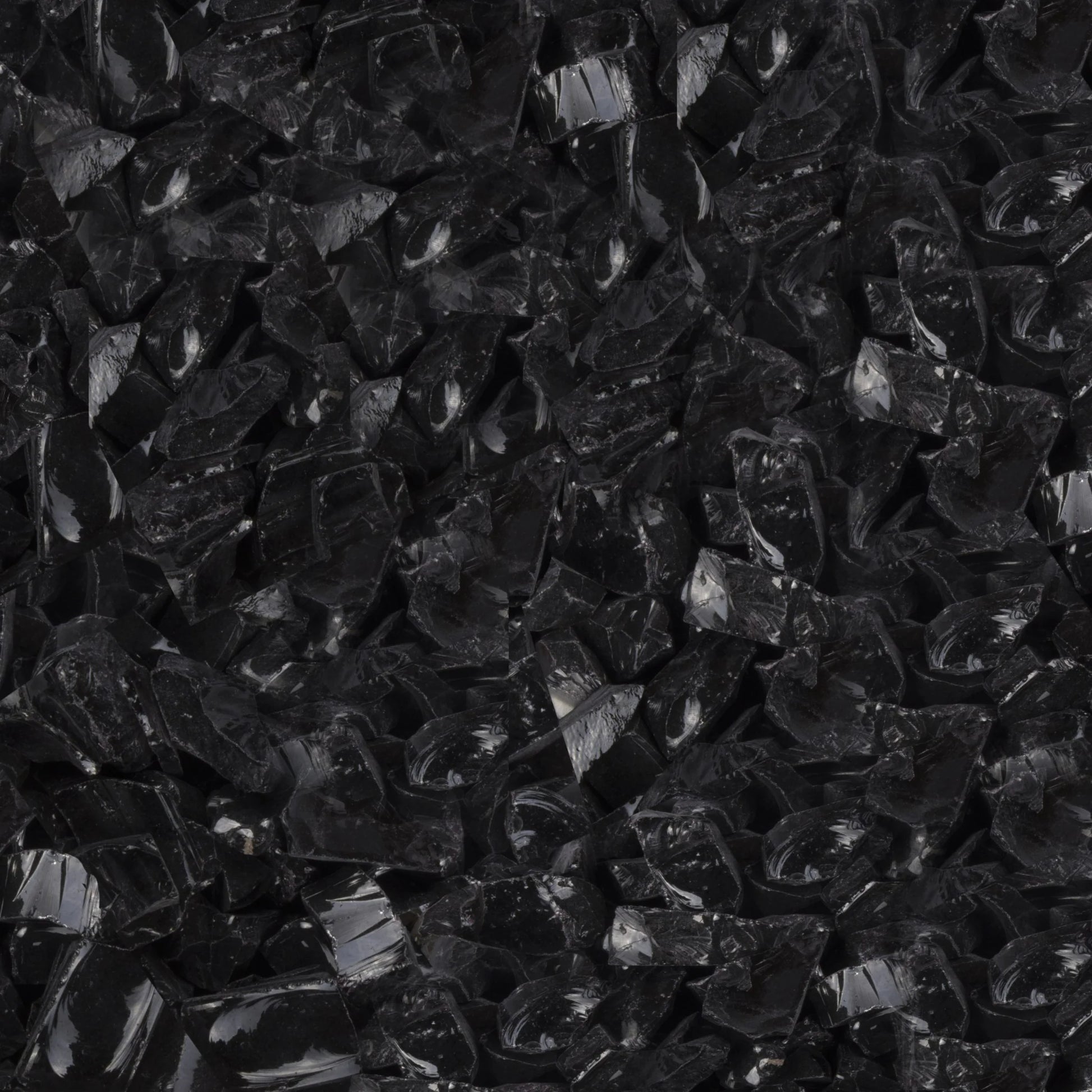 Black Fire Glass – 25lb bag, tempered glass for fire pits.