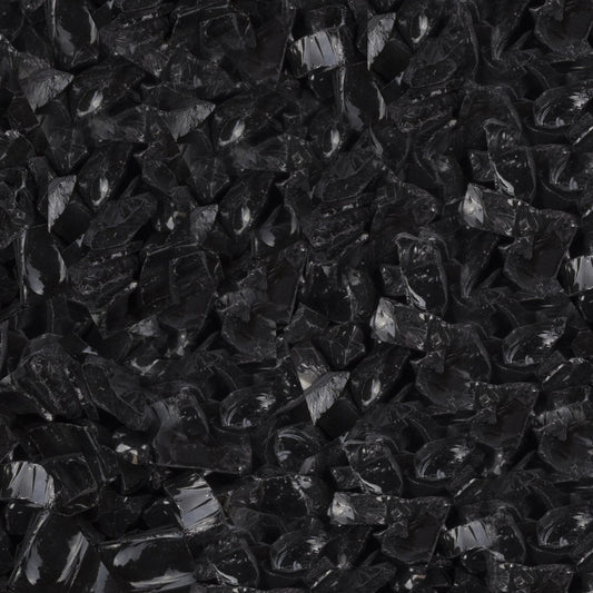 Black Fire Glass – 25lb bag, tempered glass for fire pits.