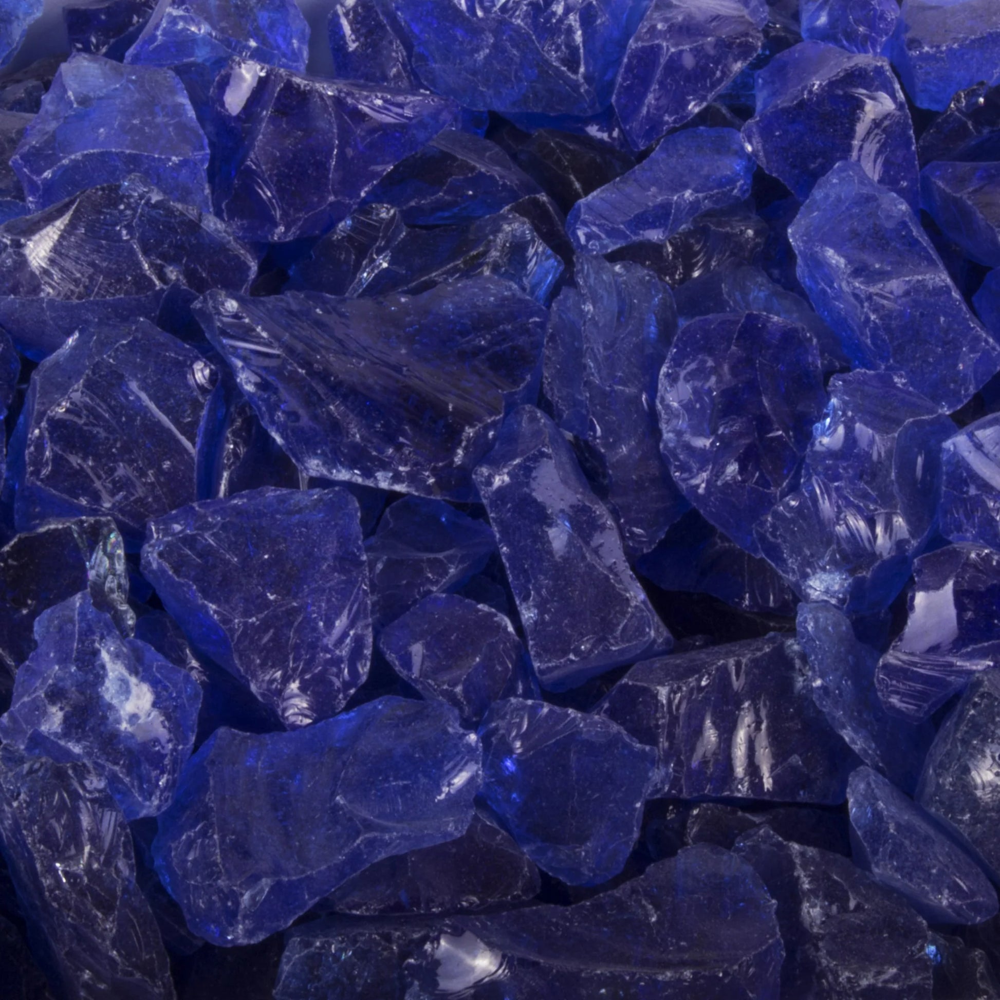 Blue Fire Glass – 25lb bag, tempered glass fire pit media.