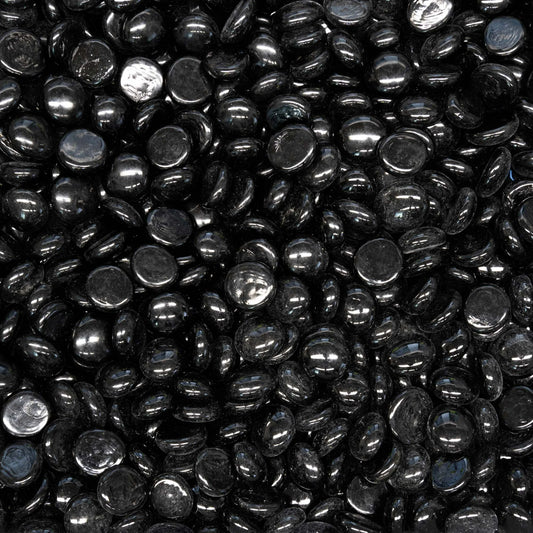 Black Fire Pebbles – 25lb bag, 3/4" tempered stones.
