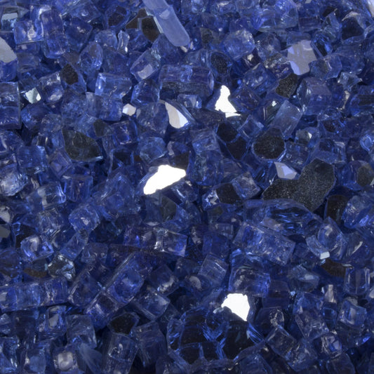 Cobalt Reflective Fire Glass – 25lb bag, tempered.