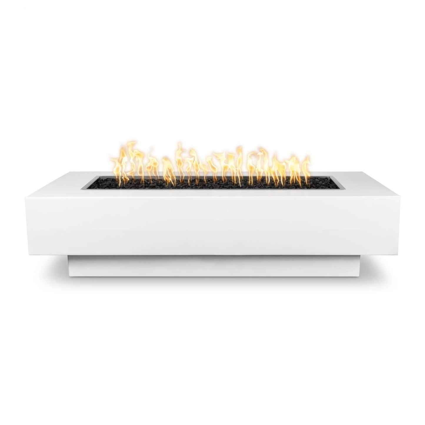 Rectangle White Coronado Fire Pit in metal powder coat finish