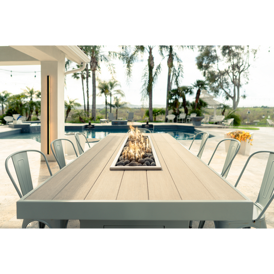 Alameda Fire Pit Dining Table | Outdoor Dining with Fire | 20,000 to 70,000 BTU