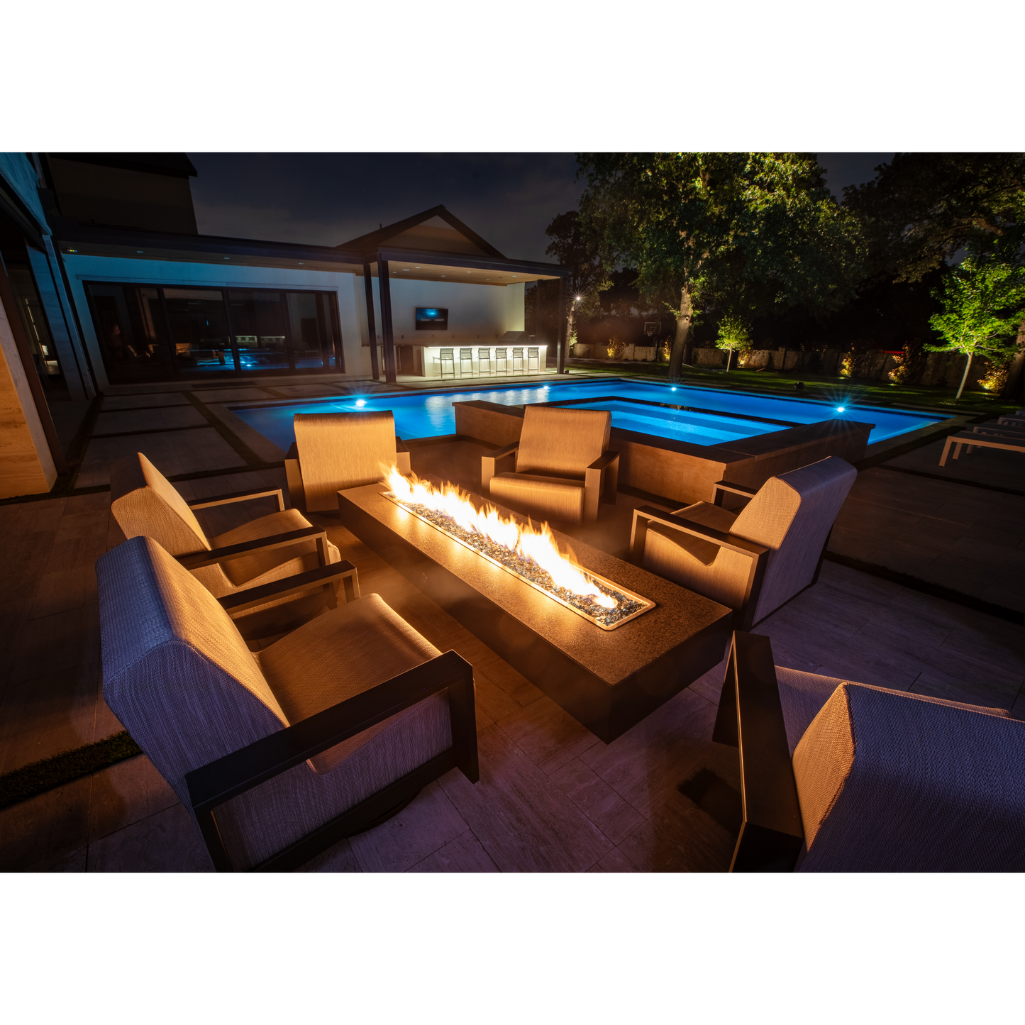 Coronado Rectangle Fire Pit | 40,000 to 120,000 BTU | Copper, Corten or Stainless Steel