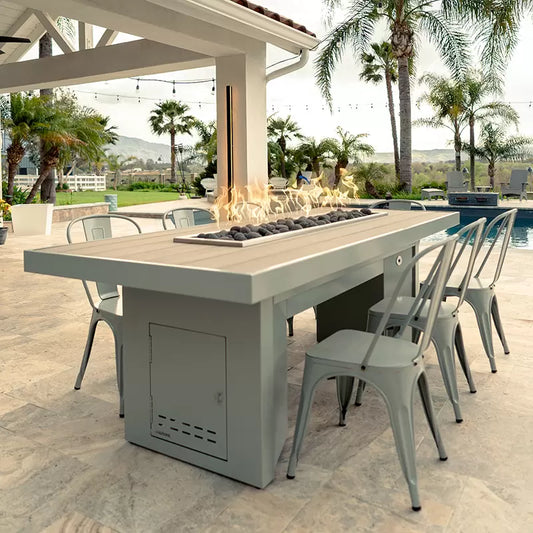 Alameda Fire Pit Dining Table | Outdoor Dining with Fire | 20,000 to 70,000 BTU