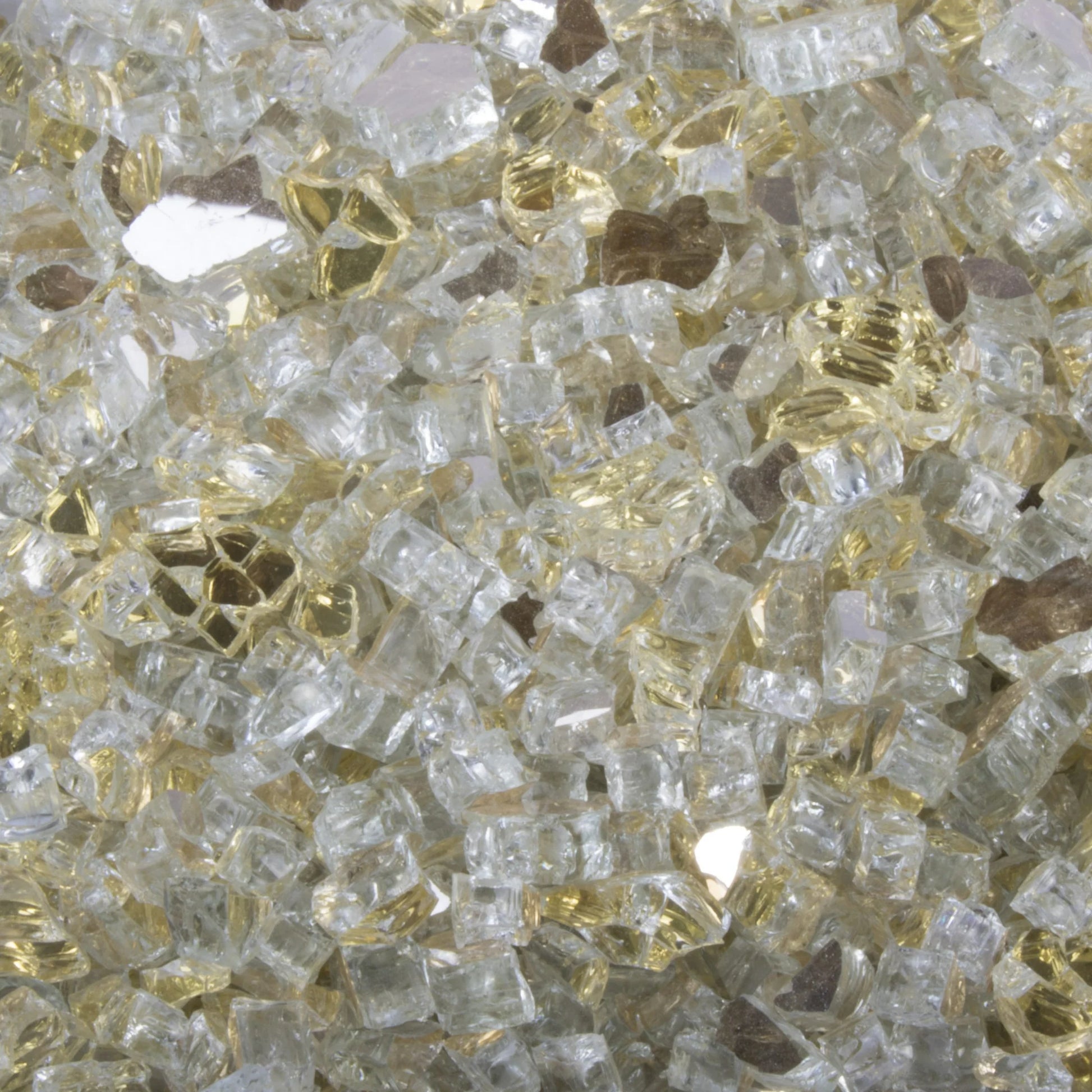 Gold Reflective Fire Glass – 25lb bag, tempered.