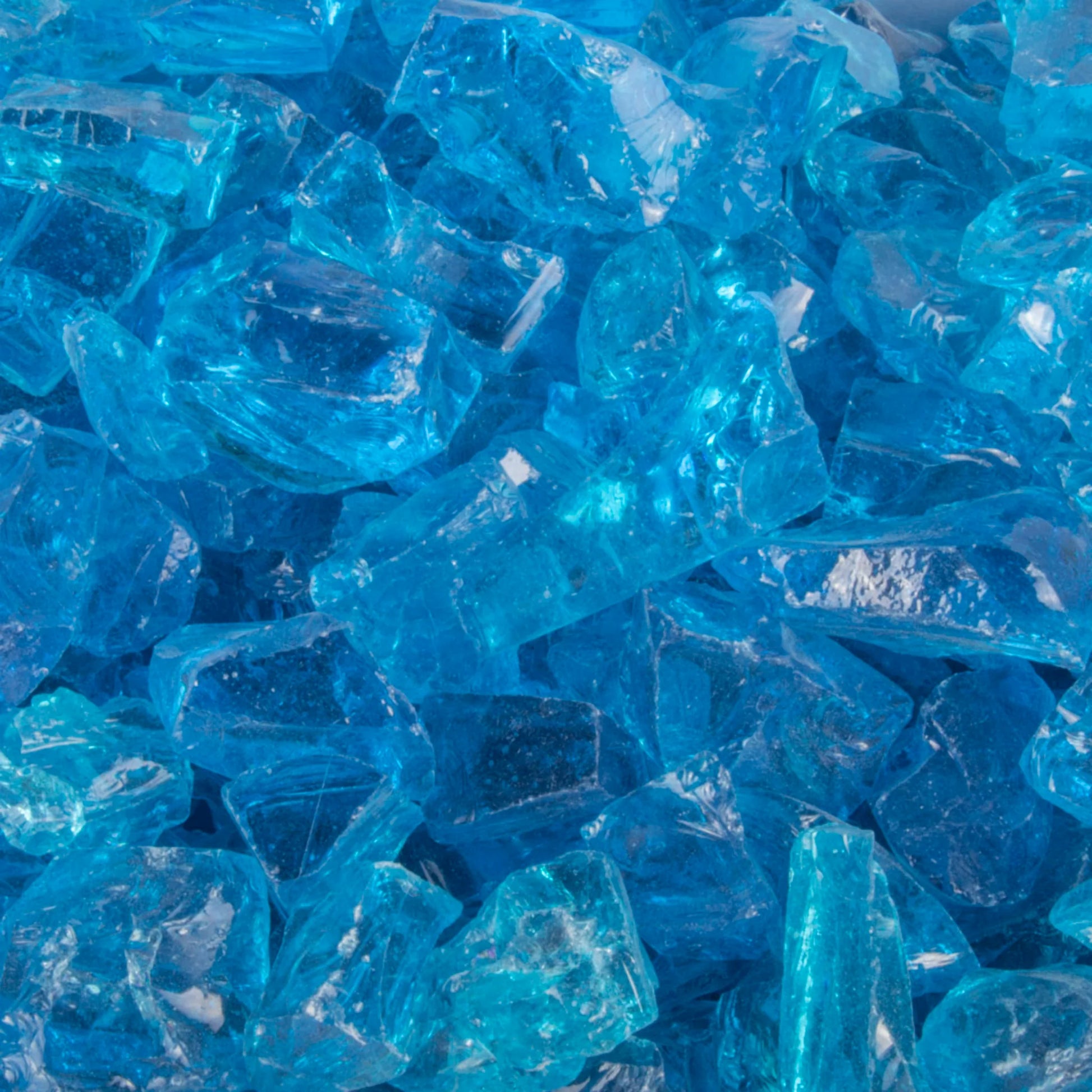 Turquoise Fire Glass – 25lb bag, tempered glass for fire pits.