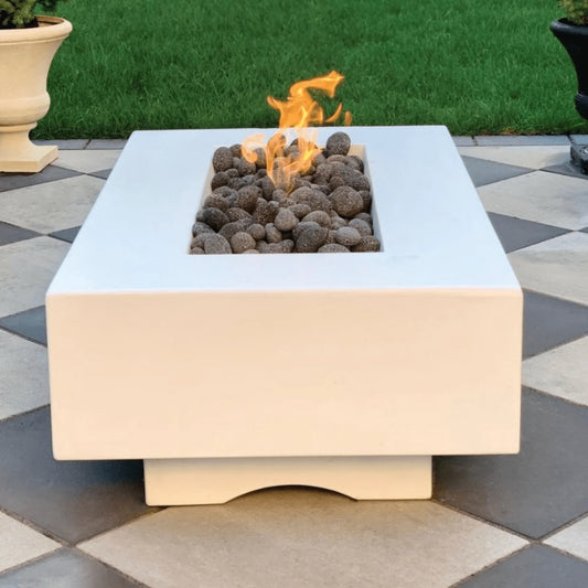 Del Mar Rectangle Fire Pit - 84" | GFRC Concrete | 90,000 BTU | 6-8 People