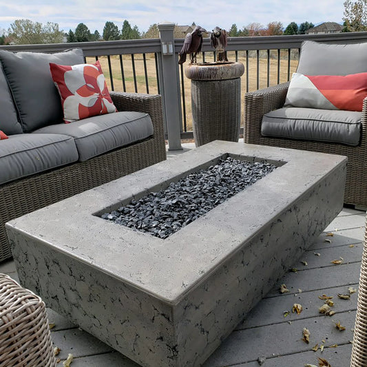 Del Mar Rectangle Fire Pit - 96" | GFRC Concrete | 240,000 BTU | 8 to 10 People