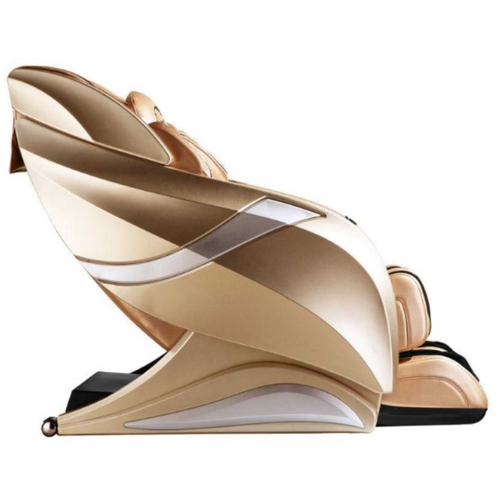 Gold massage chair on a white background