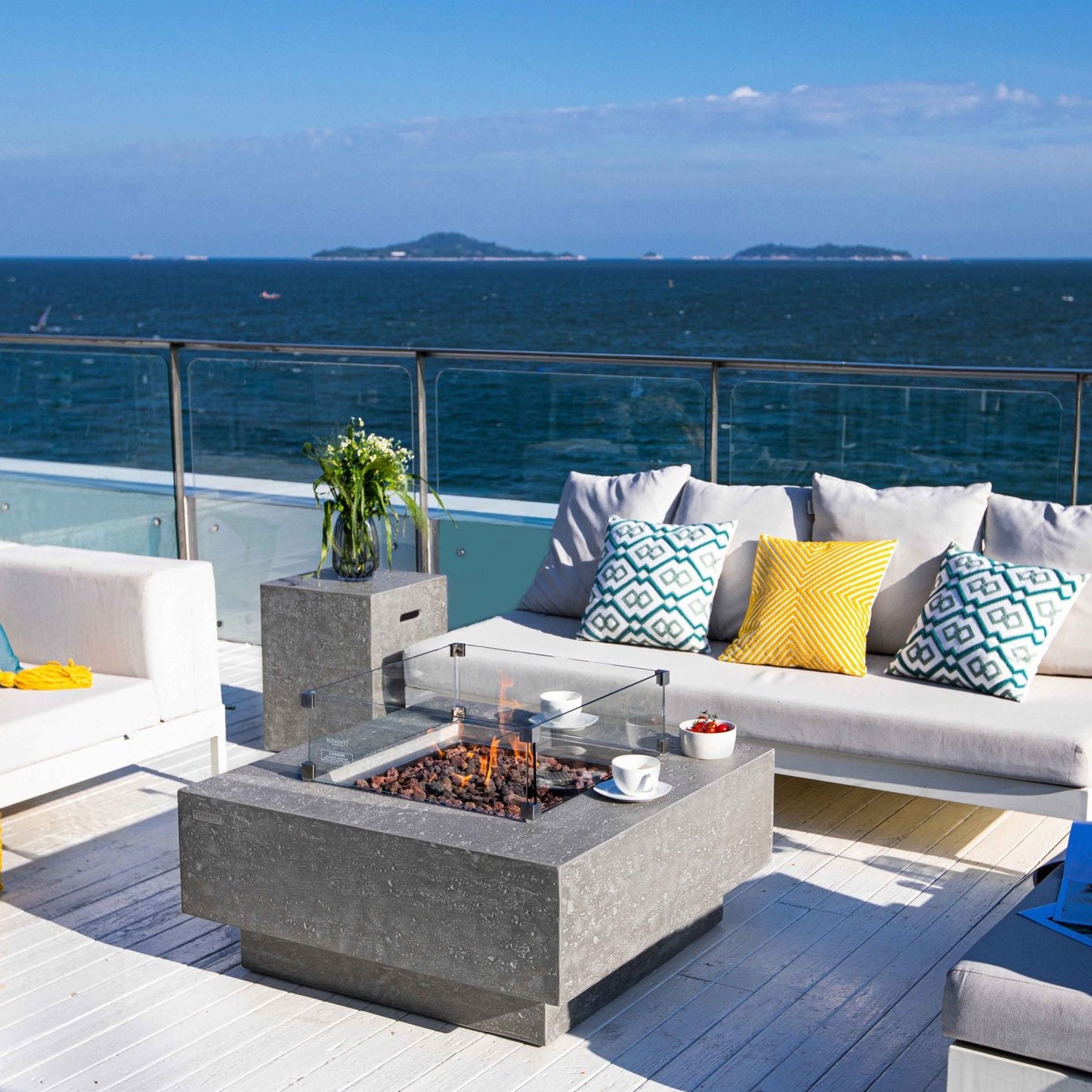 Elementi Manhattan Concrete Fire Table