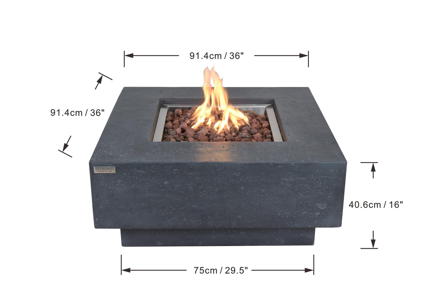 Elementi Manhattan Concrete Fire Table