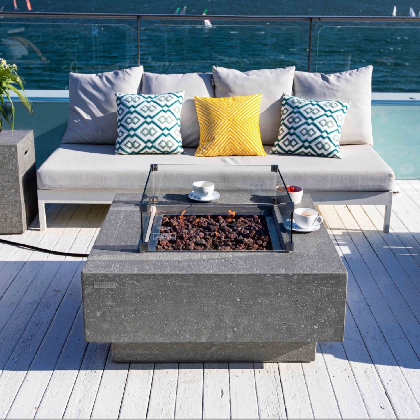 Elementi Manhattan Concrete Fire Table