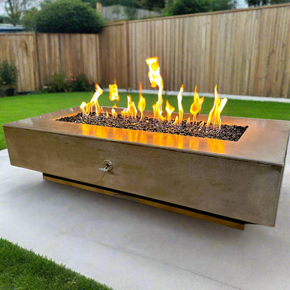 Del Mar Rectangle Fire Pit - 96" | GFRC Concrete | 240,000 BTU | 8 to 10 People