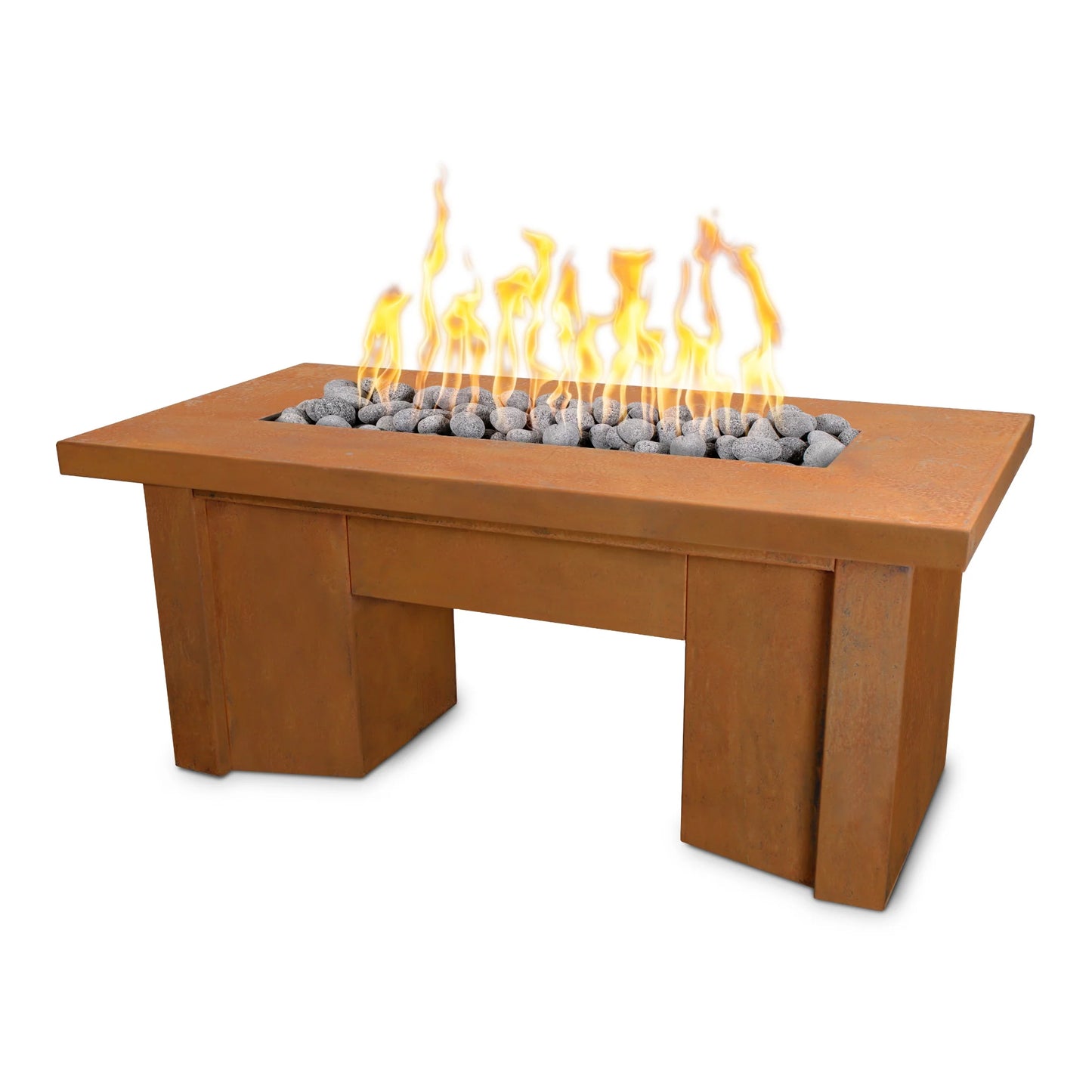 Alameda Fire Pit Dining Table in Corten Steel