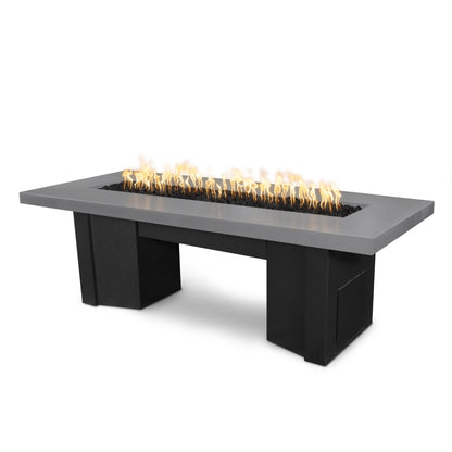 Alameda Fire Pit Dining Table Black Base Natural Gray Top