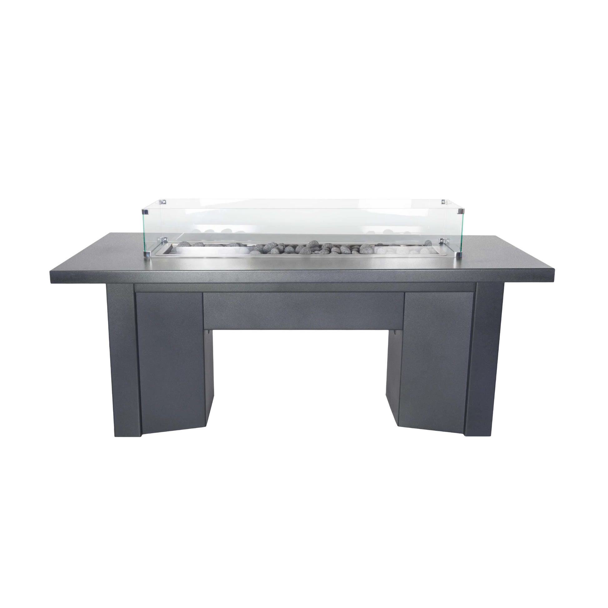 Alameda Powdercoated Dining Table Fire Pit Gray