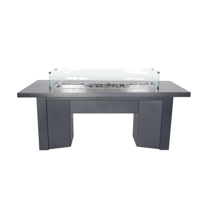 Alameda Powdercoated Dining Table Fire Pit Gray