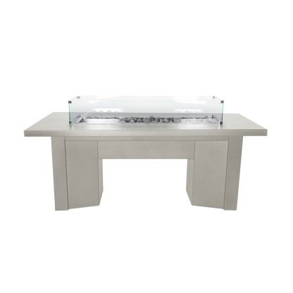 Alameda Powdercoated Dining Table Fire Pit Pewter