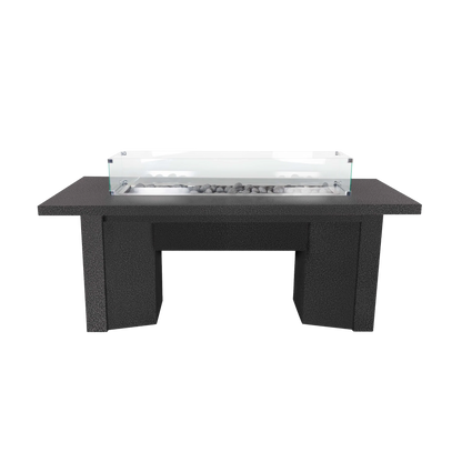 Alameda Powdercoated Dining Table Fire Pit Silver Vein