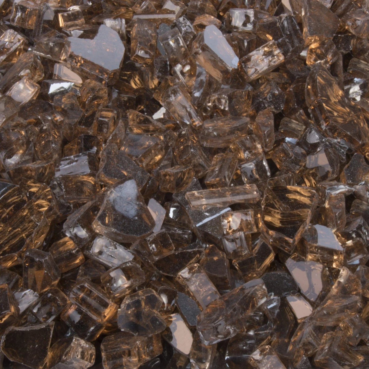 Copper Reflective Fire Glass – 25lb bag, tempered fire pit glass.