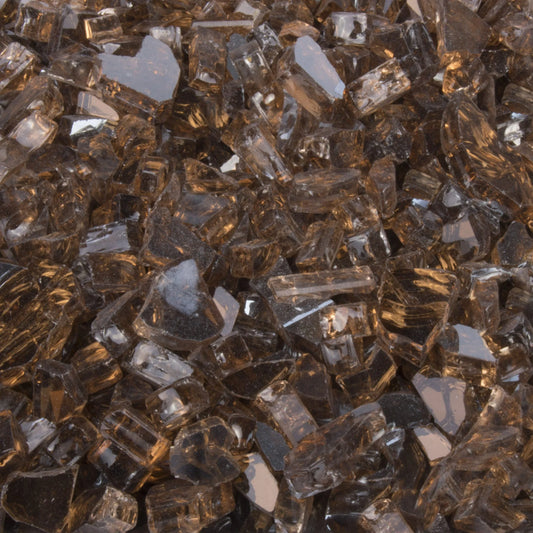 Copper Reflective Fire Glass – 25lb bag, tempered fire pit glass.