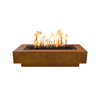 Coronado Fire Pit in corten steel with rust-patina finish – rectangular outdoor fire pit for natural settings
