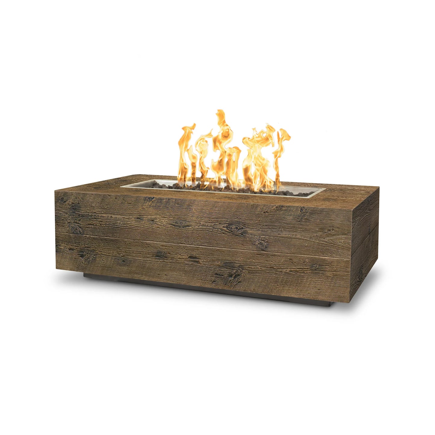 An Oak Colored Rectangle Outdoor Coronado Fire Pit