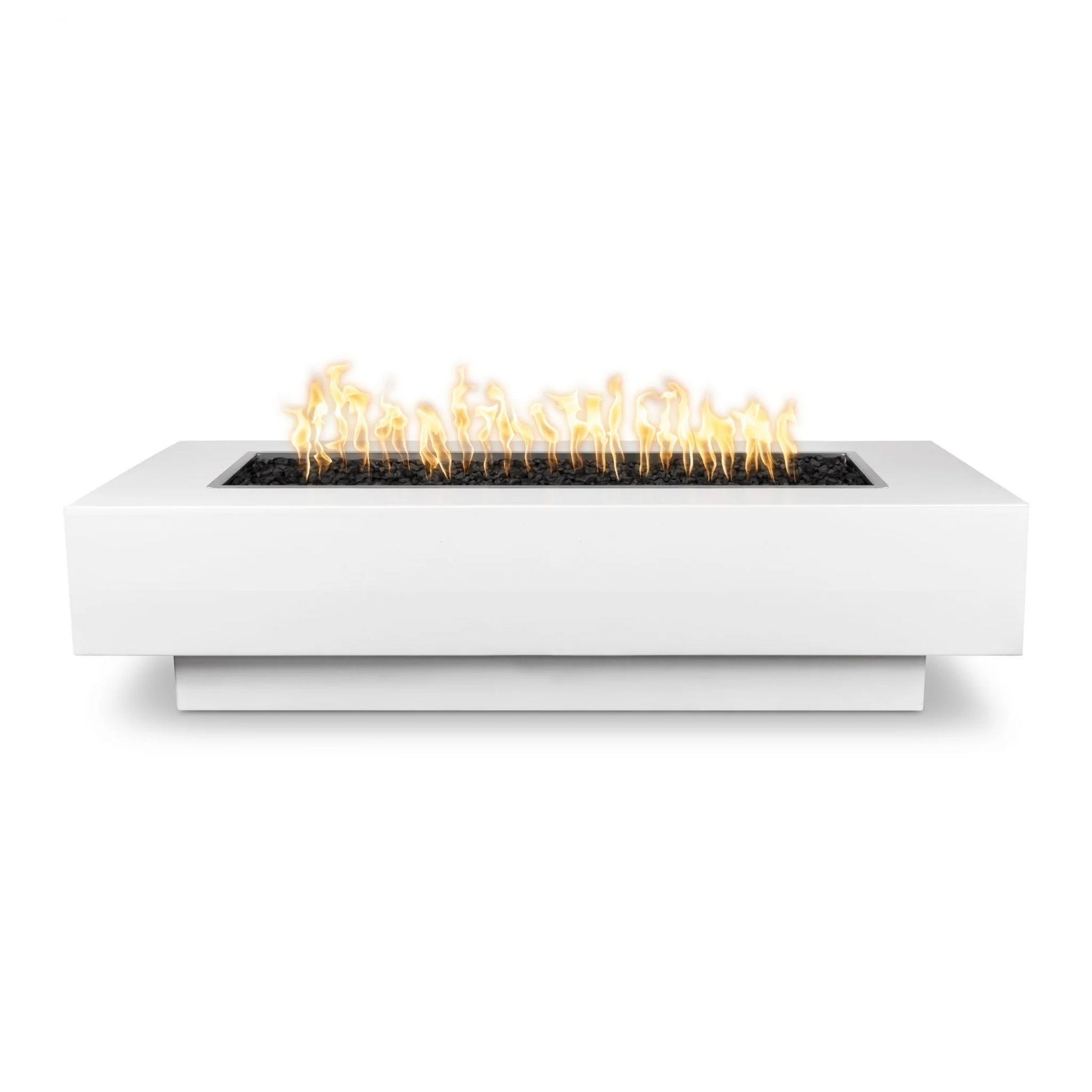 Rectangle White Coronado Fire Pit in metal powder coat finish