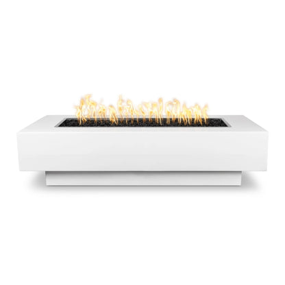 Rectangle White Coronado Fire Pit in metal powder coat finish