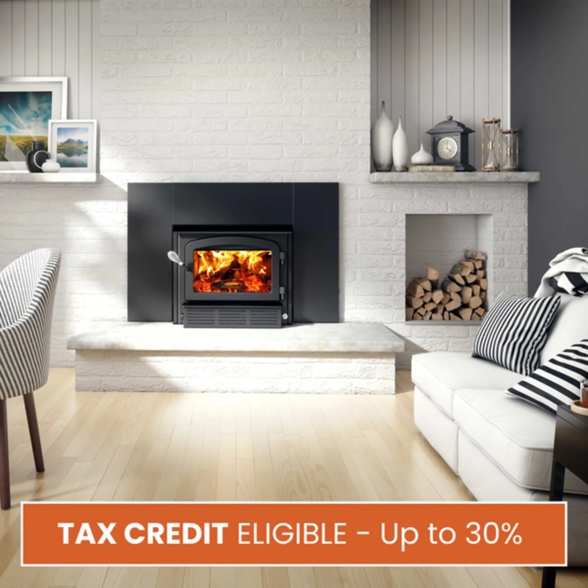 Drolet Escape 1500-I Wood Insert With Faceplate DB03137 lifestyle