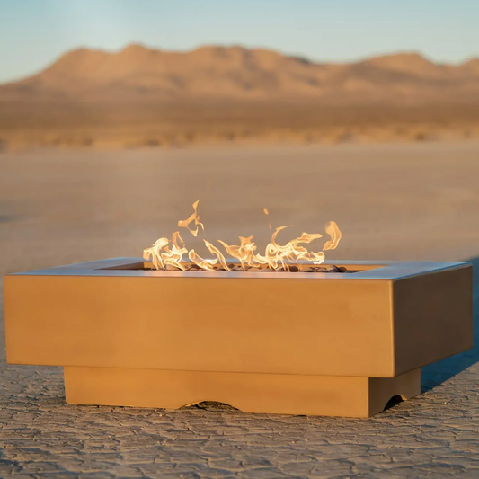 Del Mar Rectangle Fire Pit - 48" | GFRC Concrete | 40,000 BTU | 4-6 People