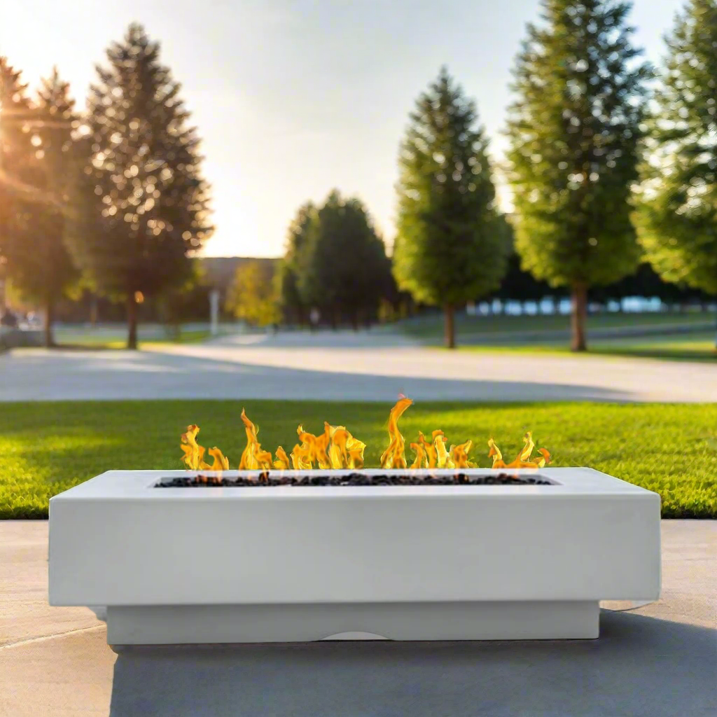 Del Mar Rectangle Fire Pit - 60" | GFRC Concrete | 50,000 BTU | 4-6 People