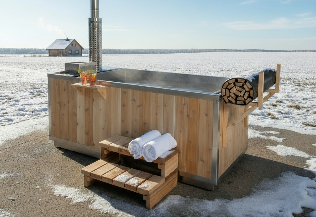 Hot immersion Tub in the snow
