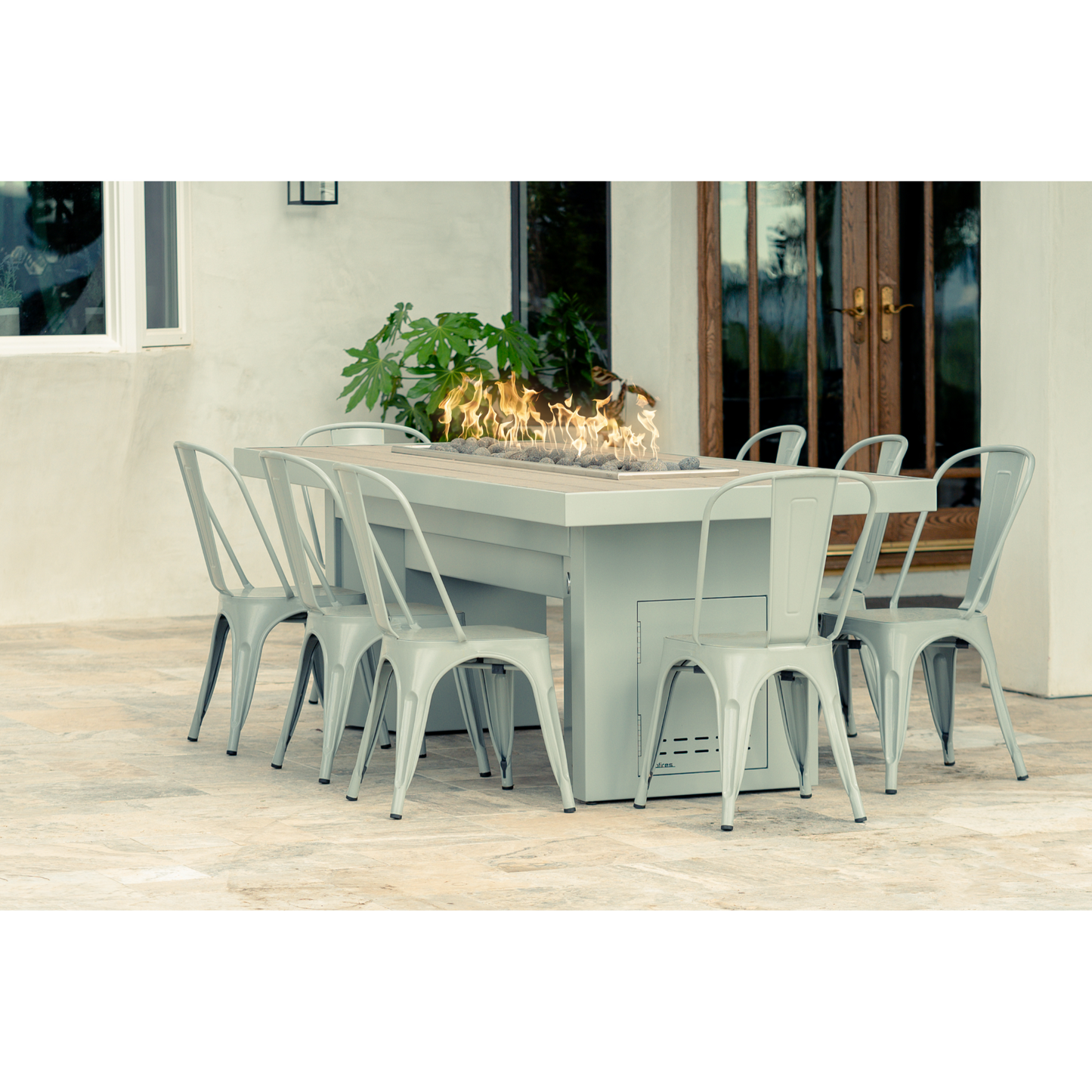 Alameda Fire Pit Dining Table | Outdoor Dining with Fire | 20,000 to 70,000 BTU
