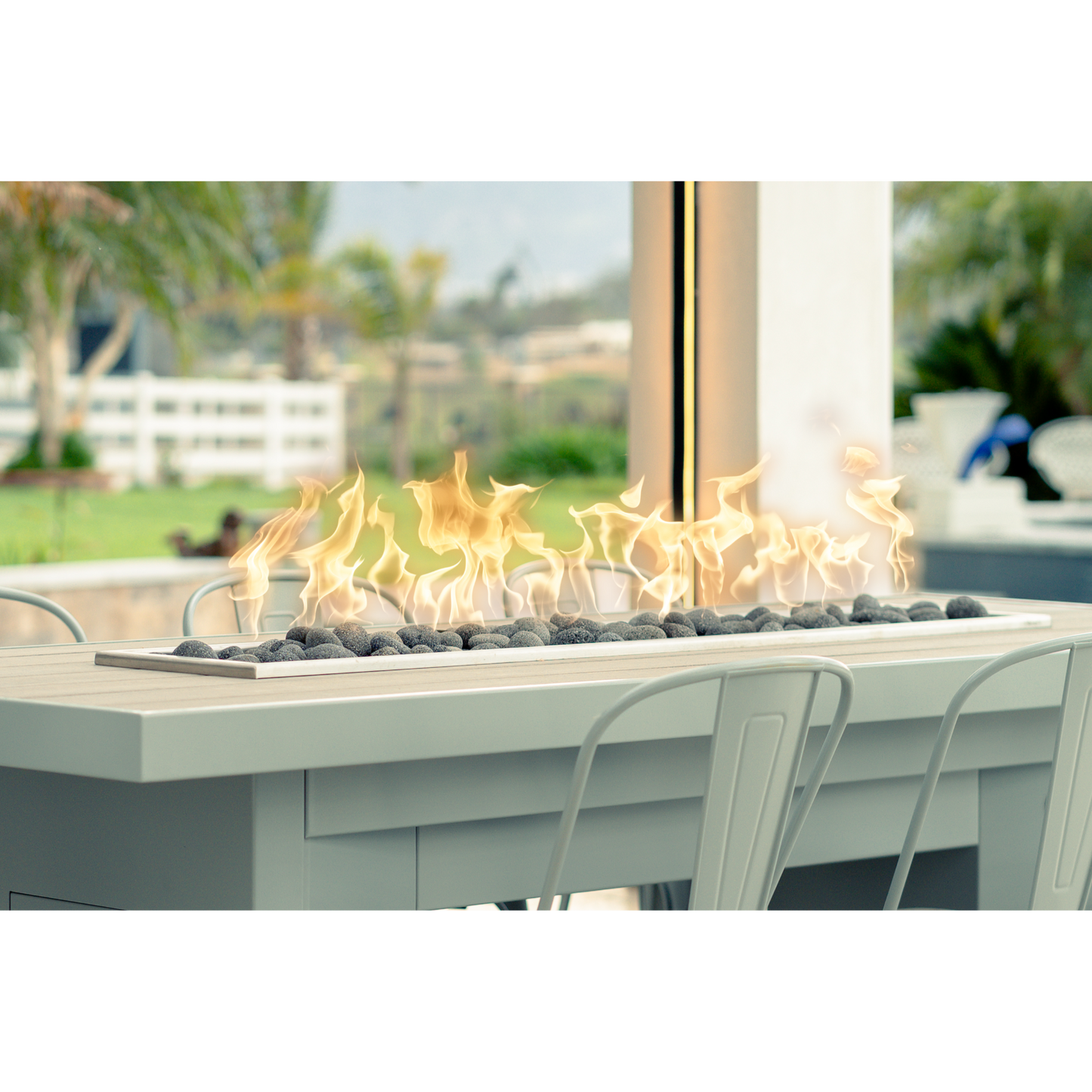 Alameda Fire Pit Dining Table | Outdoor Dining with Fire | 20,000 to 70,000 BTU