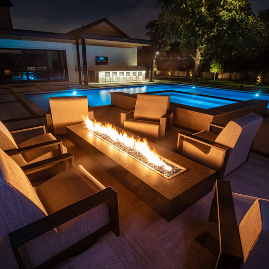 Coronado Rectangle Fire Pit | 40,000 to 120,000 BTU | Copper, Corten or Stainless Steel