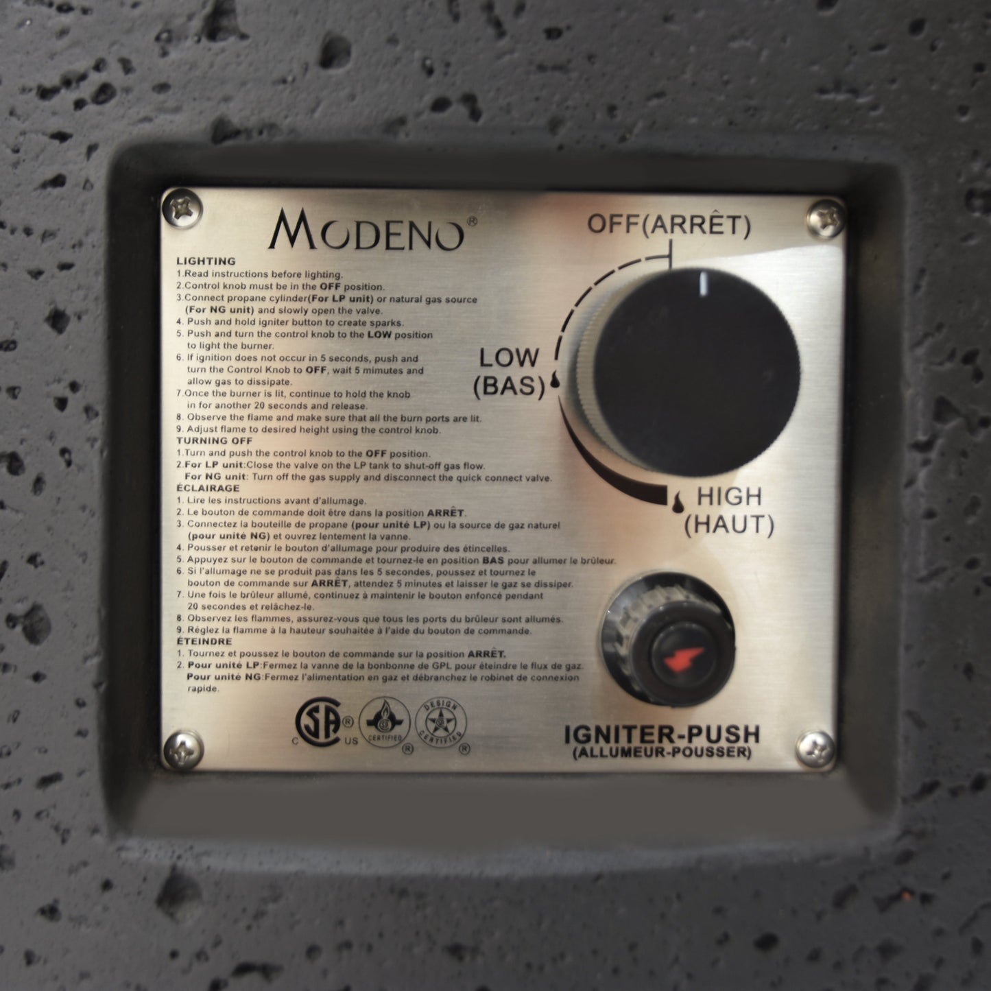 Modeno Lava Tube Fire Pit