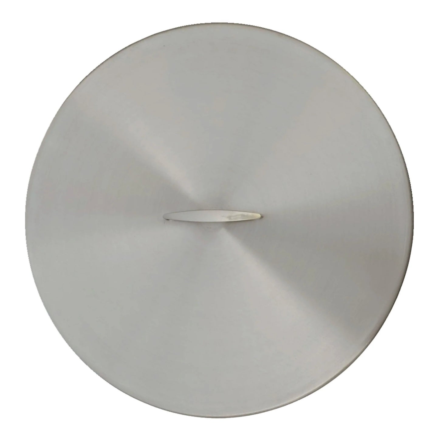 Round stainless steel fire pit cover with handle