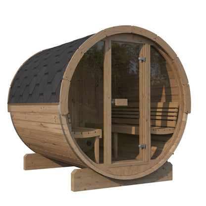 SaunaLife | E8G Barrel Glass Door Sauna