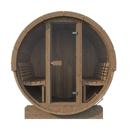 SaunaLife | E8G Barrel Glass Door Sauna