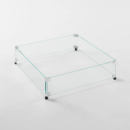 Square Glass Wind Guards for Fire Pits