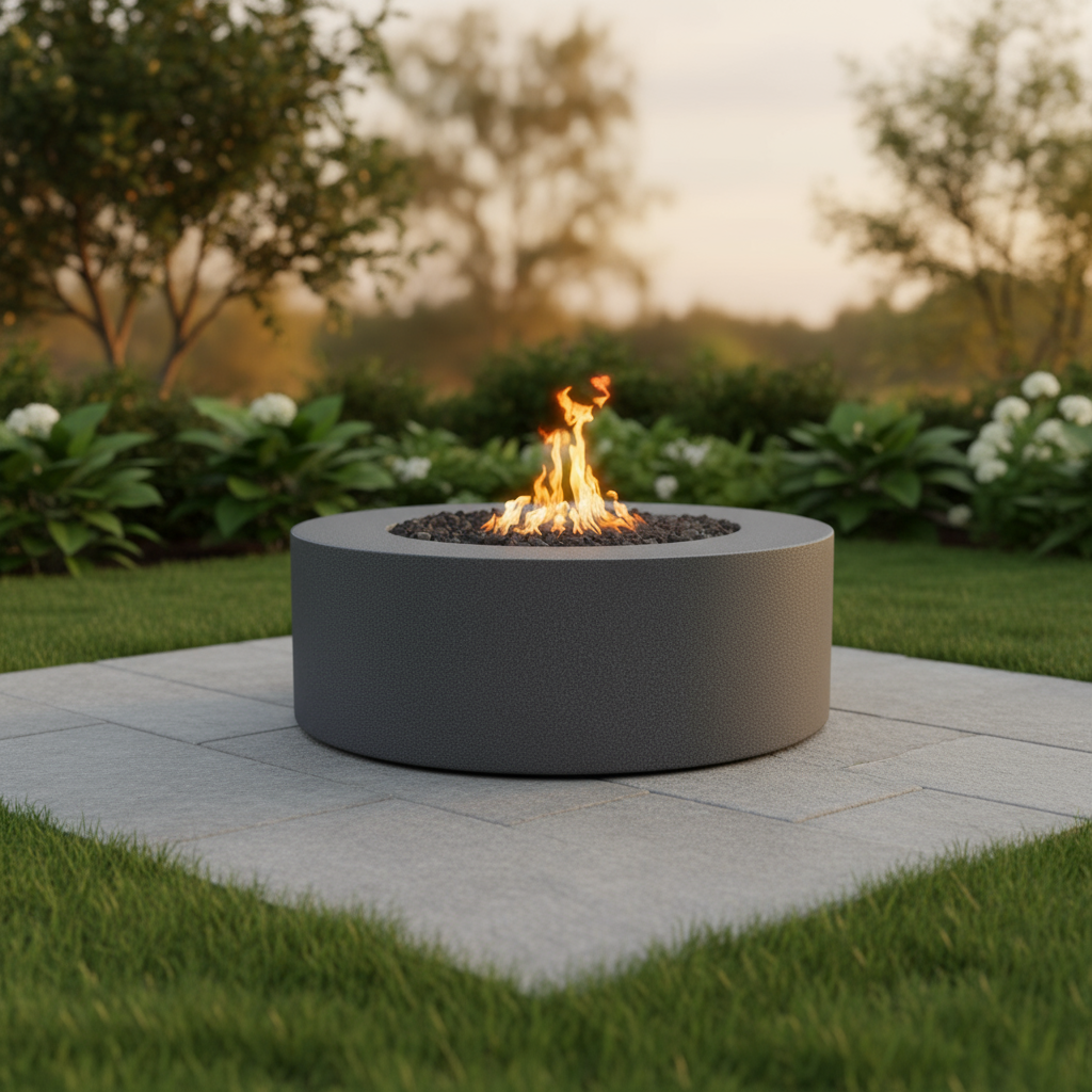 48" Unity Round Fire Pit | Powder Coated Steel | 4-5 People | 65,000 BTU | 24" Tall