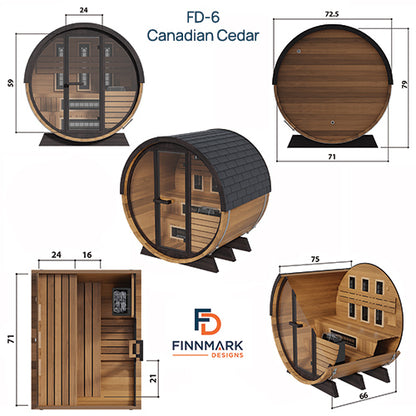 Finnmark | FD-6 Cedar Combination Barrel Sauna