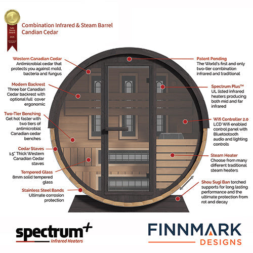 Finnmark | FD-6 Cedar Combination Barrel Sauna