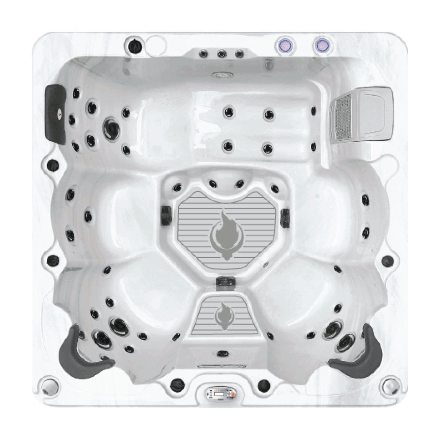 Top view of Liberty Spa LYS6000 showing full lounger and multi-level seating