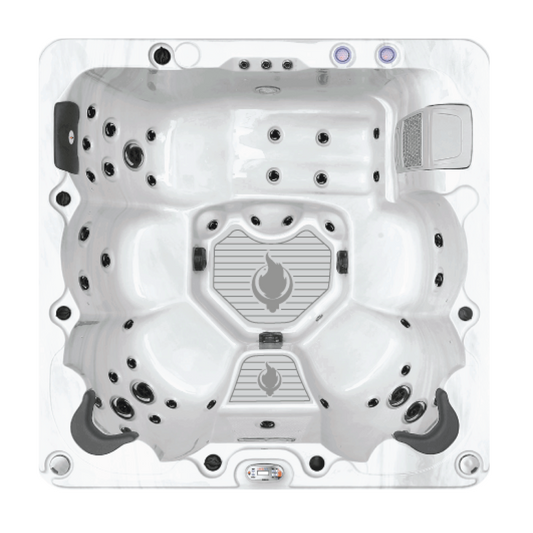 Top view of Liberty Spa LYS6000 showing full lounger and multi-level seating